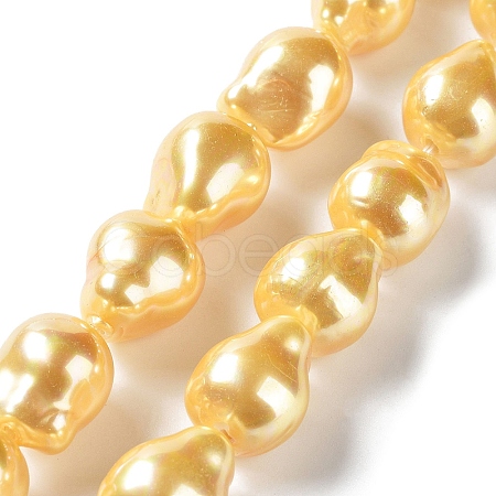 Electroplated Glass Imitation Pearl Beads Strands BSHE-G035-01B-06-1-1