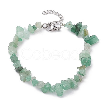 Natural Green Aventurine Chips Beaded Bracelet BJEW-JB09686-05-1
