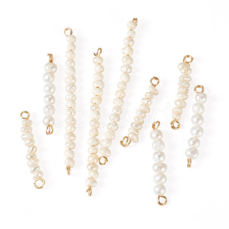 9Pcs Potato Pearl Connector Charms PALLOY-TA00130-1