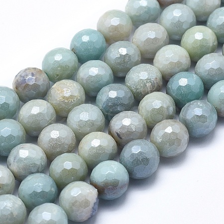 Natural Flower Amazonite Beads Strands X-G-O164-02-6mm-1