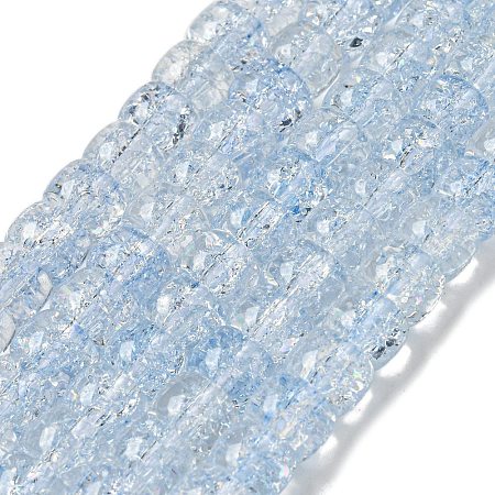 Transparent Spray Painting Crackle Glass Beads Strands GLAA-NH0001-05F-1