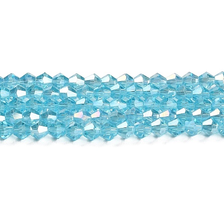 Transparent Electroplate Glass Beads Strands GLAA-F029-3mm-A20-1
