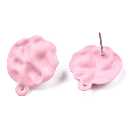 Spray Painted Iron Stud Earring Findings IFIN-N008-015C-1