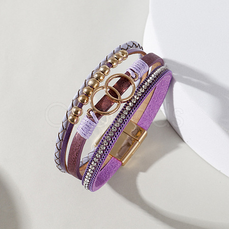 PU Imitation Leather Multi-strand Bracelets for Women WG551B6-01-1