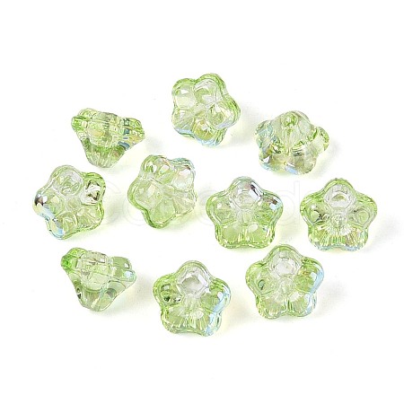 Electroplate Transparent Glass Beads Strands EGLA-N055-03A-02-1