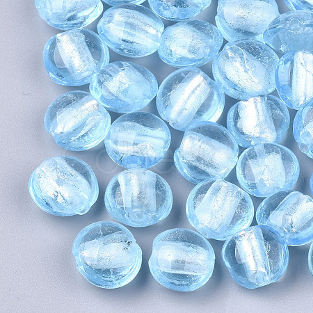 Handmade Silver Foil Lampwork Glass Beads SLF12MMY-1L-1