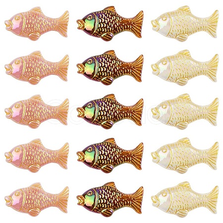 20Pcs Plating Opaque Acrylic Beads MACR-YW0004-12-1