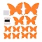 3D Plastic Luminous Wall Stickers, with Adhesive Tape, for Home Living Room Bedroom Wall Decorations, Butterfly, Dark Orange, 44~90x55~110x0.2mm, 12pcs/set