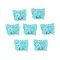 Opaque Acrylic Beads, Metal Enlaced, Butterfly, Turquoise, 11x14.5x5mm, Hole: 1.8mm, about 740pcs/500g