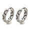 Rack Plating Brass Micro Pave Cubic Zirconia Hoop Earrings, Long-Lasting Plated, Lead Free & Cadmium Free, Platinum, 21x5mm