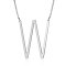 Non-Tarnish 201 Stainless Steel Initial Pendants Necklaces, with Cable Chains, Letter, Letter.W, 17.3~18.3 inch(44~46.5cm)x1.5mm, LetterW: 37x30x1mm