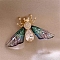 Alloy Rhinestone Brooch, Insects, 25x30mm