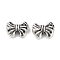 Tibetan Style Alloy Bead, Bowknot, Antique Silver, 9.5x13x4.5mm, Hole: 1.5mm, 384pcs/500g