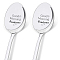 Stainless Steel Spoon, Letter Pattern, 196x32mm, 2pcs/set