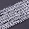 Glass Beads Strands, Faceted(32 Facets), Round, Clear, 4mm, Hole: 1mm, about 87~93pcs/strand, 32~33cm