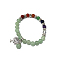 Chakra Jewelry, Natural Green Aventurine Bracelets, with Metal Tree Pendants, 50mm