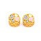 Rack Plating Alloy Enamel European Beads, with Crystal Rhinestone, Large Hole Beads, Cadmium Free & Nickel Free & Lead Free, Flat Round with Heart, Golden, Pink, 11x9mm, Hole: 5mm