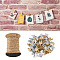 Yilisi DIY Photo Paper Craft Clips Making Kit, Including 100Pcs 2 Styles Wooden Craft Pegs Clips, Heart, Jute Cord, Mixed Color, 30~31x2~19.5x2~10mm, 100Pcs/bag