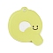 Acrylic Pendants, Letter with Smiley Face , Letter Q, 29~38x21.5~34.5x2.3mm, Hole: 3mm