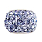 Austrian Crystal European Beads, Large Hole Beads, with 925 Sterling Silver Single Core, Rondelle, 211_Light Sapphire, 11x7.5mm, Hole: 4.5mm