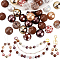 PandaHall Elite 1 Set Mixed Style Acrylic Round Beads Sets, Coconut Brown, 19~20mm, Hole: 2mm, about 50pcs/bag