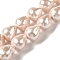 Electroplated Shell Pearl Beads Strands, Nuggets, PeachPuff, 14~16x12~13mm, Hole: 1.2mm, about 27pcs/strand, 15.75''(40cm)