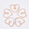 Cellulose Acetate(Resin) Pendants, Heart, Pink, 30x32x2mm, Hole: 1.4mm