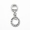 Platinum Plated Alloy Acrylic Rhinestone Large Hole European Dangle Flat Round Charms, Clear, 27mm, Hole: 5mm