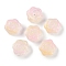 Transparent Spray Paint Glass Beads, Rose, Pearl Pink, 15x15x8mm, Hole: 1.2mm