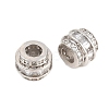 Brass Micro Pave Clear Cubic Zirconia European Beads KK-B186-19M-3