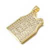 Brass Micro Pave Clear Cubic Zirconia Pendants CU-CBA108A-10G-2