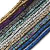 Electroplated Natural Lava Rock Beads Strands G-Q1009-B01-02-1