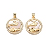 Brass Micro Pave Clear Cubic Zirconia Pendants KK-N254-186G-1