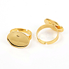 Adjustable 201 Stainless Steel Finger Rings Components STAS-I149-12G-2