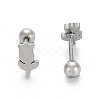 Tarnish Resistant 201 Stainless Steel Barbell Cartilage Earrings X-EJEW-R147-39-1