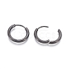 304 Stainless Steel Huggie Hoop Earrings EJEW-F111B-17mm-B-3