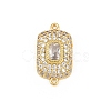 Brass Micro Pave Cubic Zirconia Connector Charms CU-CBAAB9C-01G-02-1