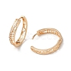 Brass Micro Pave Cubic Zirconia Hoop Earrings for Women EJEW-M238-32KCG-2