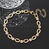304 Stainless Steel Rhinestone Cup Chain Bracelets for Women BJEW-F488-26C-G-1