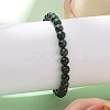 Natural Chrysocolla and Lapis Lazuli Round Bead Stretch Bracelets BJEW-L593-D03-2