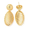 Oval Brass Dangle Stud Earrings EJEW-G382-18G-1