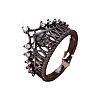 Crown Skull Zinc Alloy Open Cuff Rings for Women PW-WGB7021-01-5