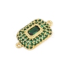 Brass Micro Pave Cubic Zirconia Connector Charms CU-CBAAB9C-01G-01-2