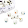 80Pcs 8 Colors Christmas Opaque Glass Beads EGLA-YW0001-03-5