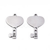 Non-Tarnish Valentine's Day 201 Stainless Steel Pendants STAS-S081-085-1