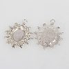 Vintage Tibetan Style Alloy Flower Pendant Cabochon Bezel Settings X-TIBEP-O006-39AS-2