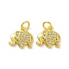 Brass Micro Pave Clear Cubic Zirconia Pendants KK-E068-VF057-2