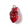 Transparent Resin Pendants RESI-E028-01G-01-2