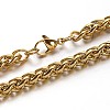 304 Stainless Steel Wheat Chains Bracelets BJEW-O091-04-3