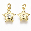Brass Micro Pave Cubic Zirconia Charms ZIRC-R109-043-NF-1